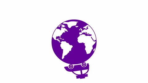 Violet car planet white Stock Footage 233961701