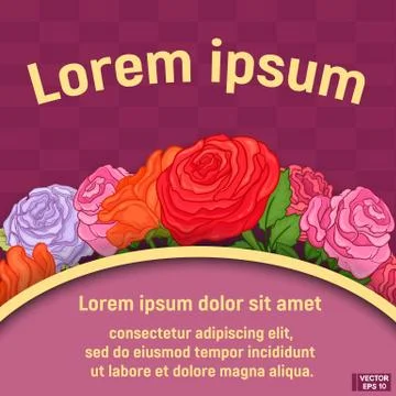 Violet card with flowers Иллюстрация
