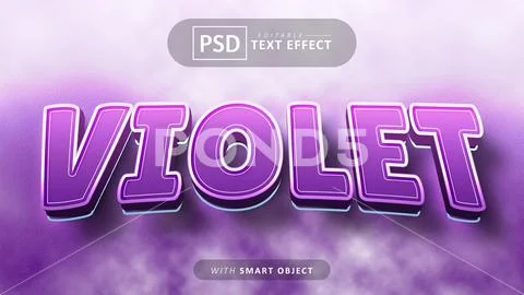 Violet cartoon style text effect editable PSD 템플릿