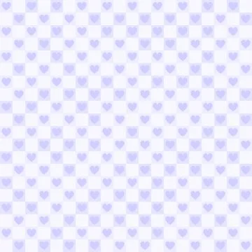 Violet checkered pattern with hearts. Seamless vector background Stock Illustration