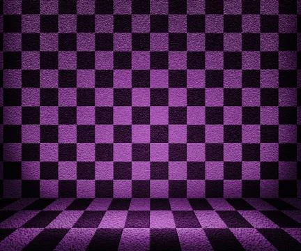 Violet chessboard room background 스톡 일러스트