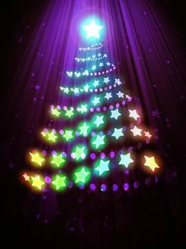 Violet christmas tree Stock Photos