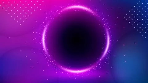 Violet Circle Hole Background, Elegant Violet Light Ring Widescreen, Vector.. Illustrazione stock
