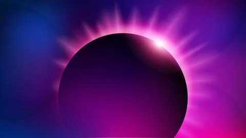 Violet Circle Hole Background, Elegant Violet Light Line. Widescreen Vector.. Illustrazione stock