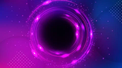 Violet Circle Hole Background, Elegant Violet Light Line. Widescreen Vector.. Stock Illustration