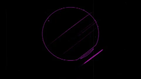 Violet circular pattern with diagonal lines on a black background 库存影片 284246368