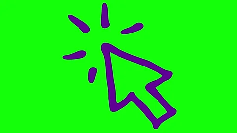Violet click icon ray green Stock Footage 255208997