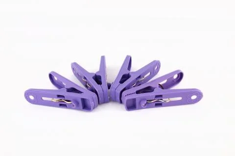 Violet clothes pin Stock Photos
