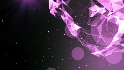 Violet cloud. Rotation horizontally. Camera zoom. Flying particles. Networking Stock Footage 96065346