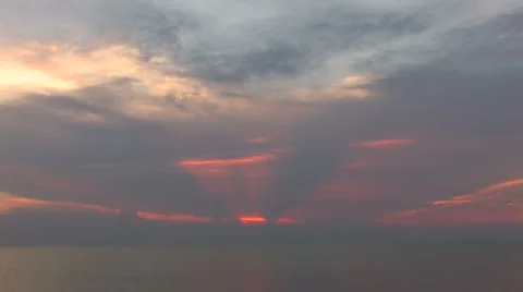 Violet Cloudscape above Sea Stock Footage 959190