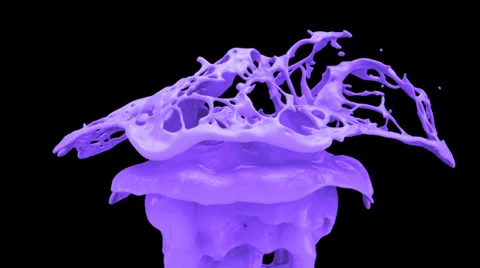 Violet color splash in slow motion, alpha channel included (FULL HD) Video stock 36840544
