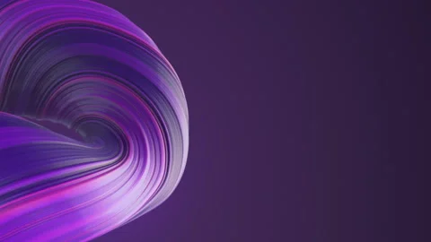 Violet colored twisted shape. Abstract geometric 3D render loop animation. HD Stock Footage 129548357