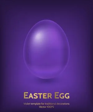 Violet Coloured Easter Egg Template Stock Illustration