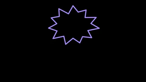 Violet comic burst speech bubble, a spiky comic burst bubble, outline only Stock Footage 346725979
