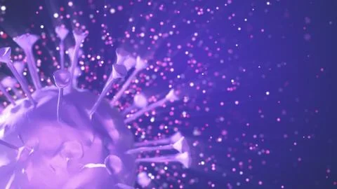 Violet Corona Virus 3D Stock Illustration