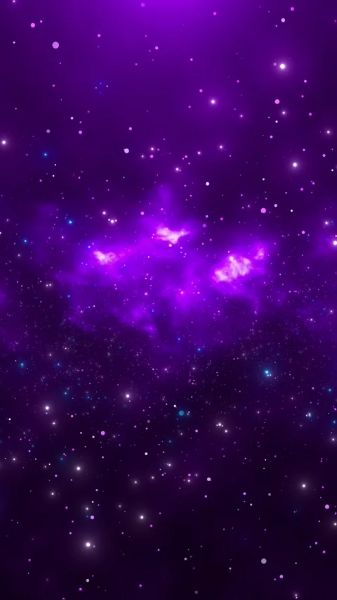 Violet cosmic star background glowing nebula clouds, bright particle field, drea Stock Footage 340418238