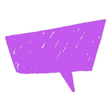 Violet crayon text box, chat communication frame lilac chalk texture, speech Stock Illustration