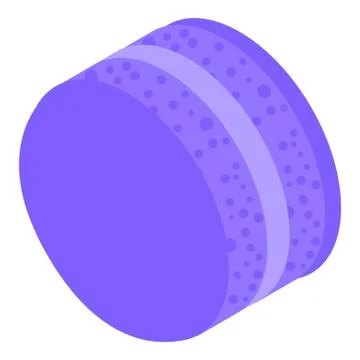 Violet cream macaroon icon, isometric style Illustrazione stock