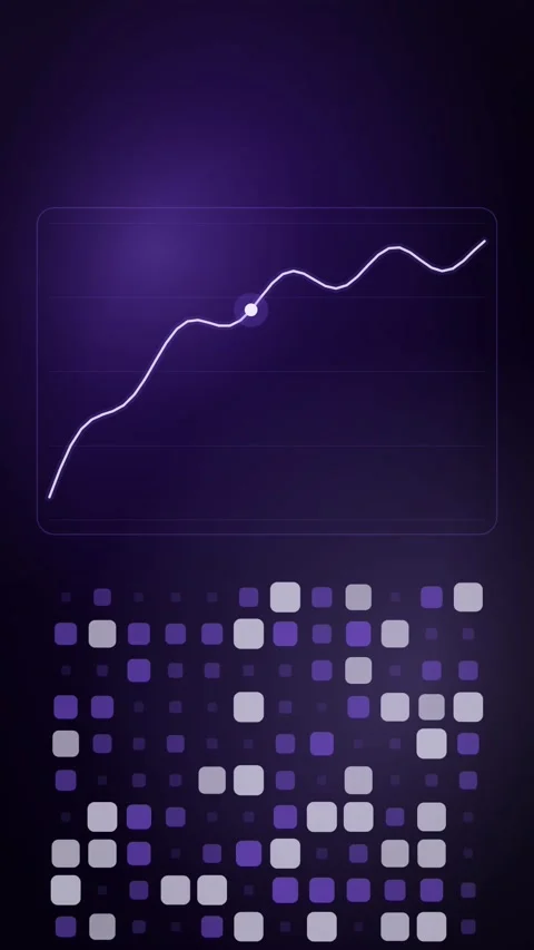 Violet Descending Loss Curve With Weight Grid Vertical Seamless Loop Animated Stock Footage 344007341