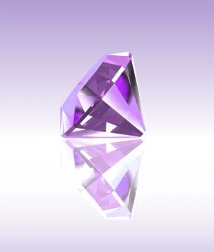 Violet diamond with reflection. Vector Stock Illustration