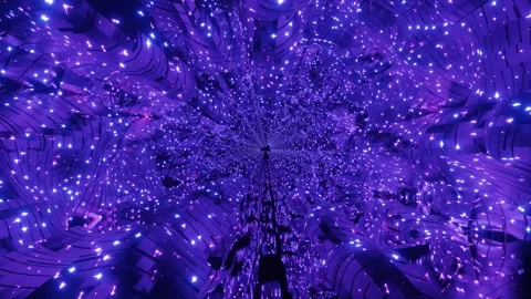 Violet Digital Explosion: Futuristic Light Burst &amp; Abstract Cyber Energy Stock Footage 303141338