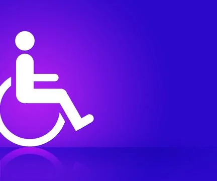 Violet disability background Illustrazione stock