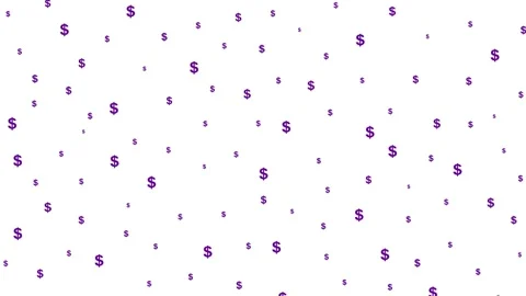Violet dollar background white Stock Footage 255497263