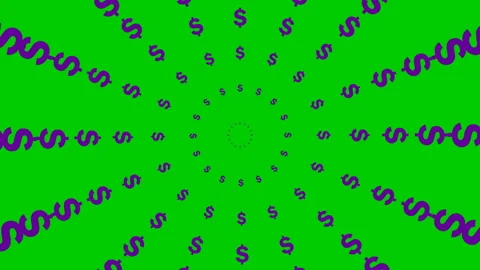 Violet dollar circles green Stock Footage 228303532