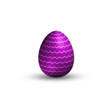 Violet Easter egg quality color illustrations modern design, shadow Stock Illustration