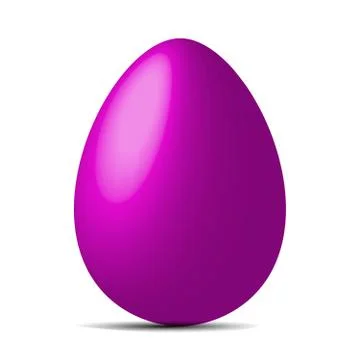 Violet egg isolated on white background. Easter object template. Vector illus Illustrazione stock