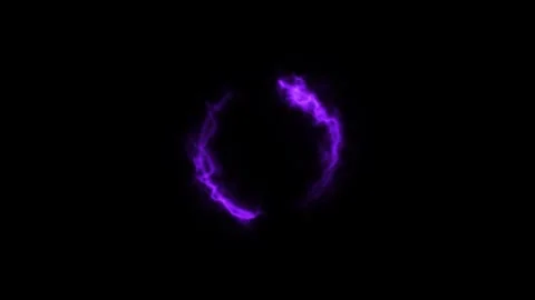 Violet Electric Arc Circle Loop on Black Background Video stock 319559969