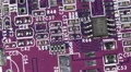 Violet Electronic Board Digital Circuits Microchips Schematic Diagram Background HD Footage