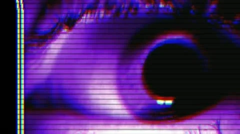 Violet Eye Broken tv 028 VJ Loops Stock Footage 22152788