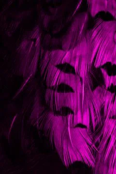 Violet feathers with an interesting pattern. background Stock Photos