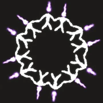 Violet Flame Ghosts – Circular Pattern of Dancing Spirits Illustrazione stock