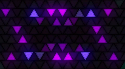 Violet Flashing triangles LEDs wall Stock Footage 65230038