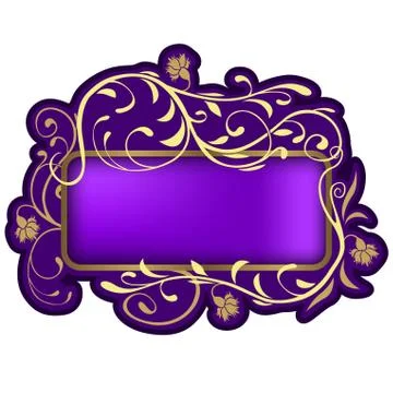 Violet Floral Banner Stock Illustration