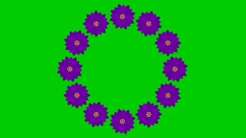 Violet flower circle green Stock Footage 234742914