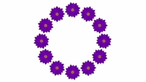Violet flower circle white Stock Footage 234743049