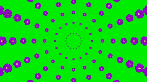 Violet flower circles background green Stock Footage 231684823