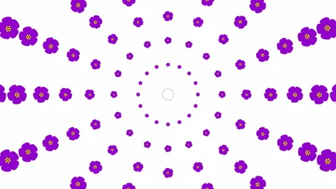 Violet flower circles background white Stock Footage 231684811