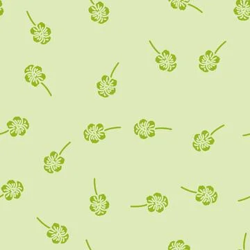 Violet flower spring glyph vector seamless pattern Illustrazione stock