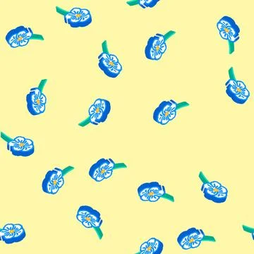 Violet flower spring isometric icon seamless pattern 스톡 일러스트