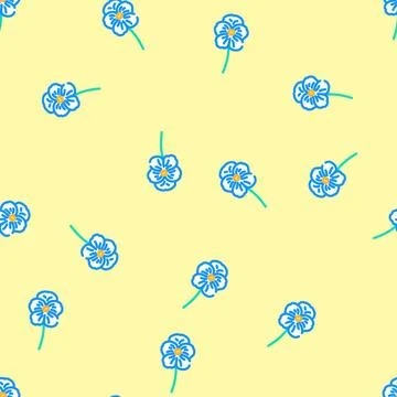 Violet flower spring vector seamless pattern 스톡 일러스트