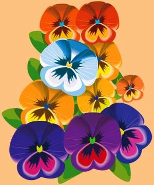 Violet flowers. Stock Illustration