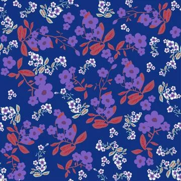 Violet flowers pattern Stock Illustration