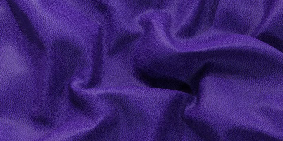 Violet folded leather surface with shadows and highlights 3d render illustration Stock Illustration