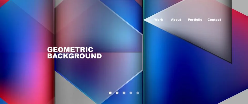 Violet font on an electric blue rectangle with red triangle symmetry Stock Illustration