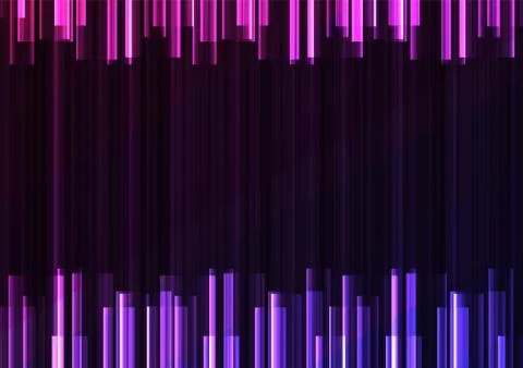 Violet frequency bar overlap in dark background Stock Illustration
