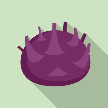 Violet fresh cabbage icon, flat style Ilustración de archivo